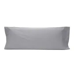 Taie d&rsquo;oreiller en percale de coton 45×110 cm gris