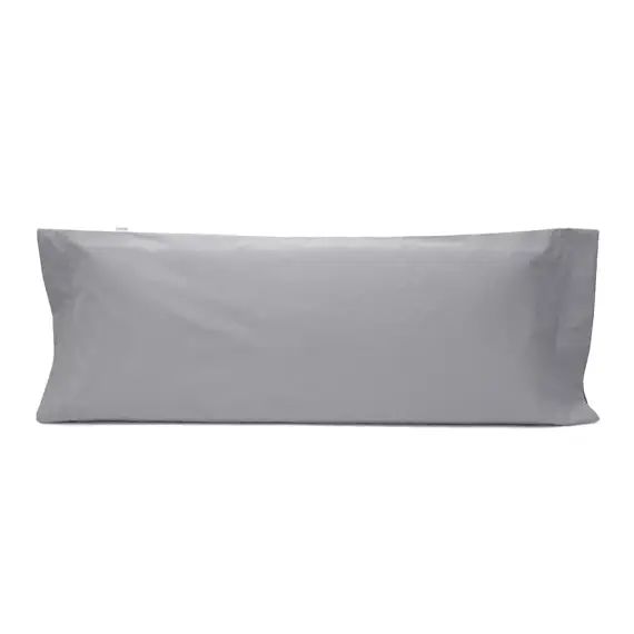 Taie d&rsquo;oreiller en percale de coton 45×110 cm gris