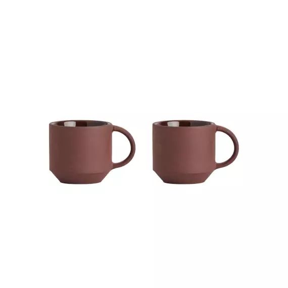 Tasse à espresso marron en terre cuite H5,5×8,2x6cm