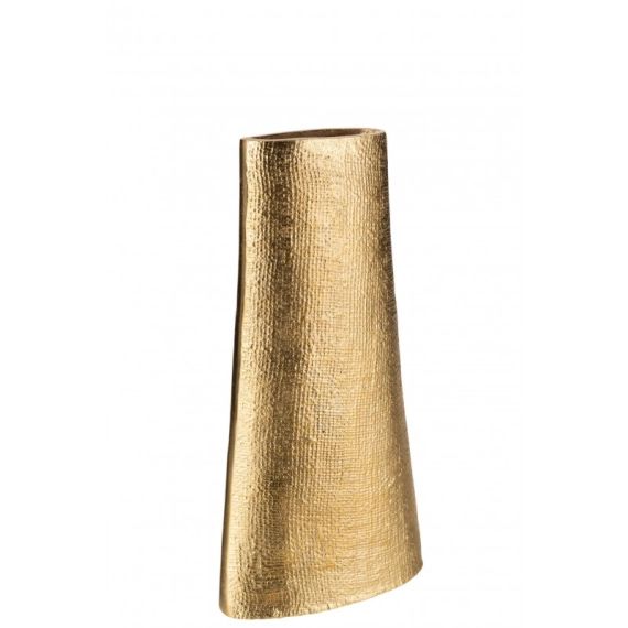 Vase texturé alu or H48cm