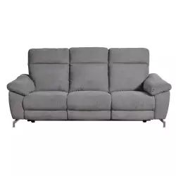 Canapé relaxation électrique  3 places en tissu HARRY coloris gris