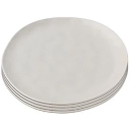 Assiette plate en céramique grise D26 – Lot de 4