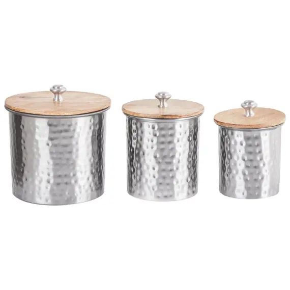 Set de 3 boîtes décoratives argentées