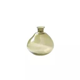 Vase soliflore en verre bosselé vert