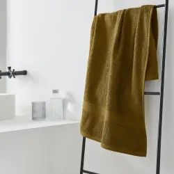 Serviette de bain uni en coton bronze 50×90