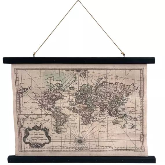 Toile déco globe terrestre à suspendre 60x43cm