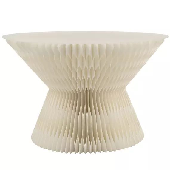 Table basse ronde pliable en carton blanc D58 cm