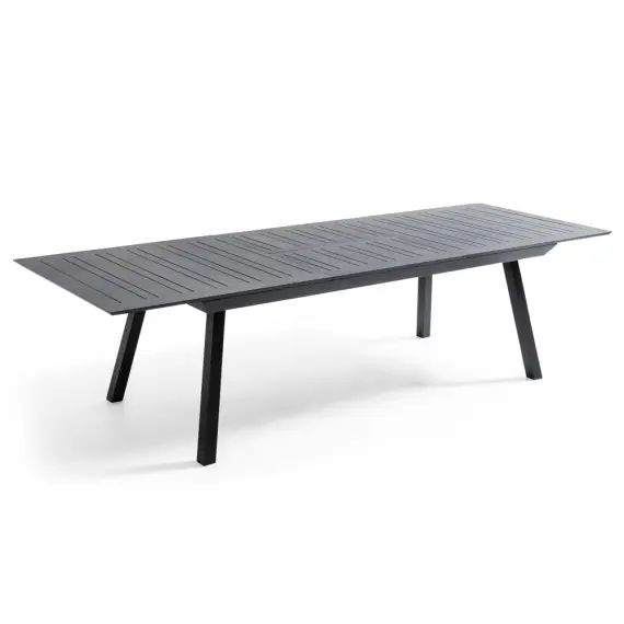 Table de jardin à rallonge extensible en aluminium gris