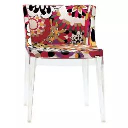 Fauteuil rembourré Mademoiselle en Tissu, Coton – Couleur Rouge – 55 x 58 x 80 cm – Designer Philippe Starck