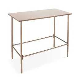 Table haute à manger en métal taupe 120 cm
