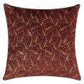 image de coussins & housses scandinave Coussin en velours rouge motifs feuilles dorées 45×45