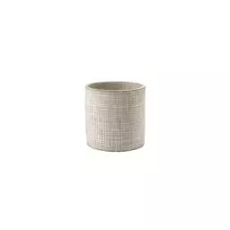 Cache-pot Cylindre en Céramique, Grès – Couleur Beige – 12 x 12 x 12 cm – Designer