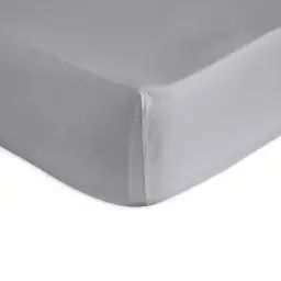 Drap housse en percale de coton PURE 160×200+28 cm gris