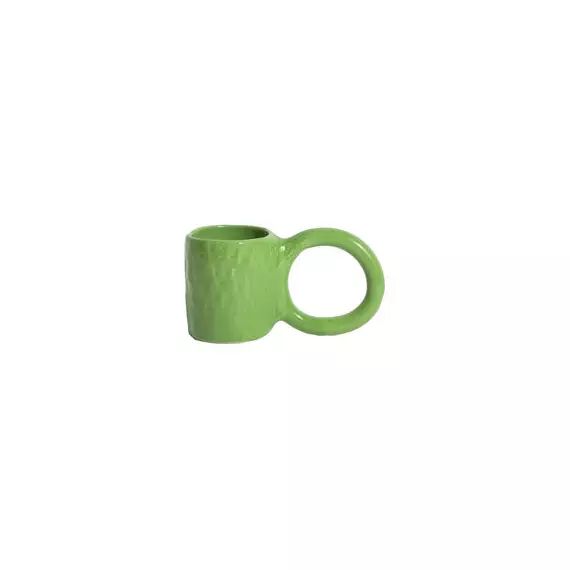 Tasse à café Donut en Céramique, Faïence émaillée – Couleur Vert – 17 x 17.54 x 9 cm – Designer Pia Chevalier