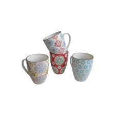 Set de 4 mugs en céramique multicolore