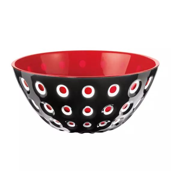 Saladier 20 cm   noir et rouge en plastique  multicolore