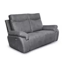 Canapé de Relaxation électrique 2 places en tissu DANILO – Gris – Usinestreet