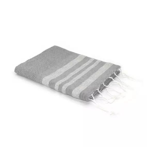 Fouta en coton 100×200 Gris perle et argent