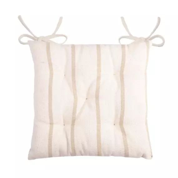 Galettes de chaise 5 points lin coton 40x40cm – Lot de 4