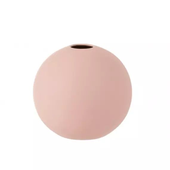 Vase boule en céramique rose pastel D18cm