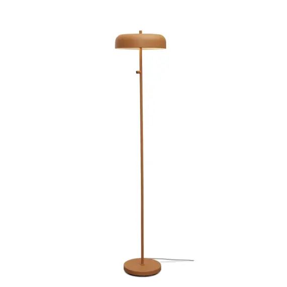 Lampadaire en métal moutarde, h. 145.5cm