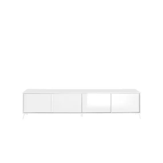 Meuble TV 4 portes – L205 cm – Blanc