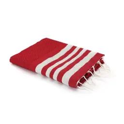 Fouta en coton 100×200 Rouge et argent