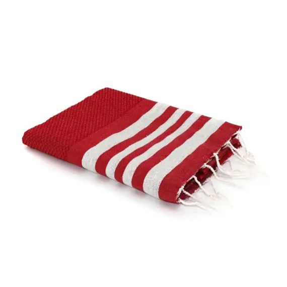 Fouta en coton 100×200 Rouge et argent