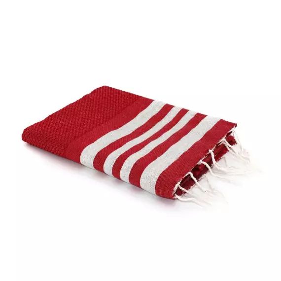 Fouta en coton 100×200 Rouge et argent