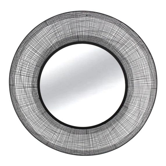 Miroir rond Fin filaire métal noir diam.90 cm