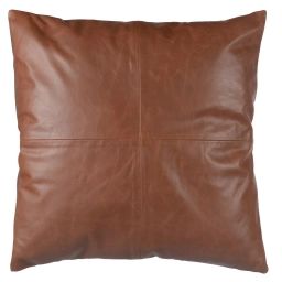 Coussin carré en cuir 45×45 cm marron