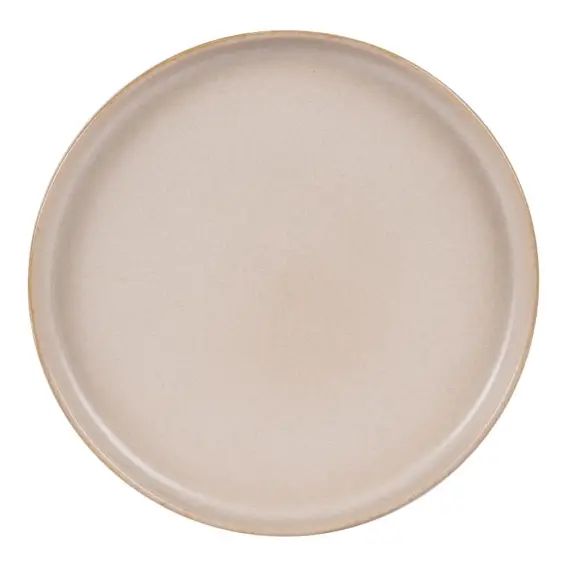 Lot de 6 assiettes plate   sable 28 cm  en grès  beige