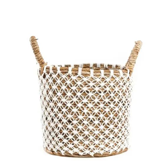 Panier en herbes de mer naturel blanc