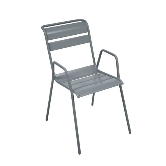 Chaise empilable Fermob Monceau acier gris orage