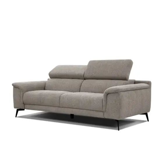 Canapé droit 3 places tissu taupe