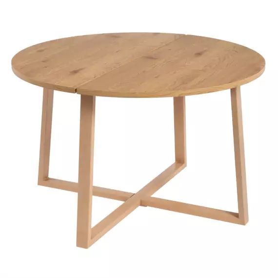 Table  repas ronde ø120cm mdf aspect bois naturel