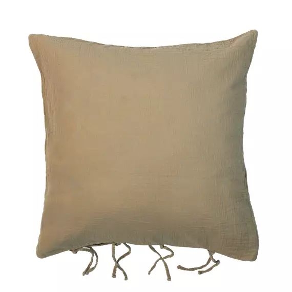 Taie d&rsquo;oreiller en gaze de coton light mastic 65X65 CM