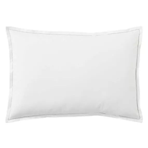 Taie d’oreiller unie en coton blanc 50×70
