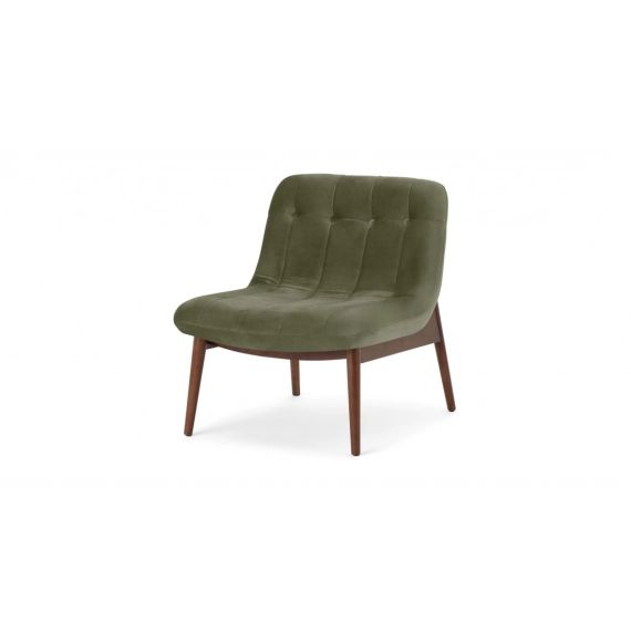 Halbert, fauteuil, velours vert sycomore