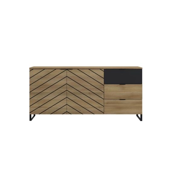 Buffet Bas Contemporain Cm Noir Bois Bobochic Mr Scandinave