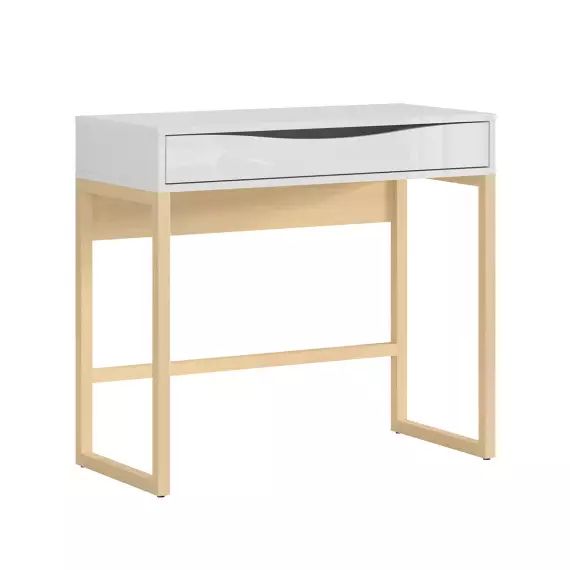 Bureau console 1 tiroir salome blanc