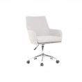 image de chaises de bureau scandinave Fauteuil de bureau design tissu gris clair SHANA