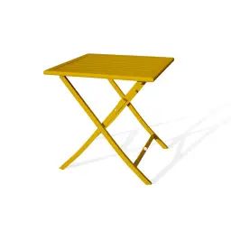 Table de jardin pliante en aluminium moutarde