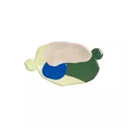 Assiette Vaisselle en Céramique, Porcelaine – Couleur Multicolore – 23.5 x 14 x 1.5 cm