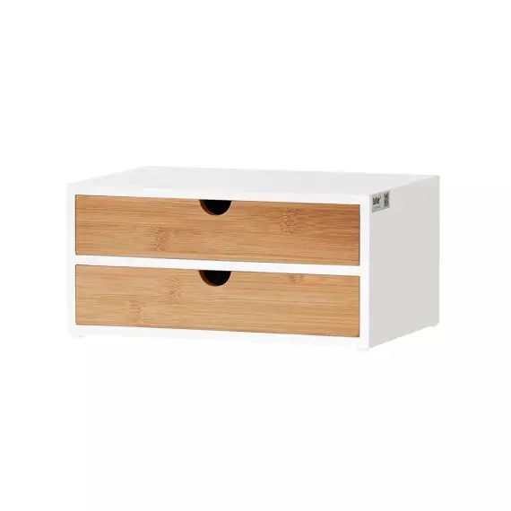 Boîte de rangement effet bois blanc