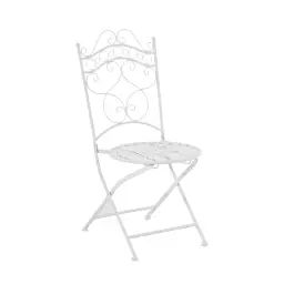 Chaise de jardin pliable en métal Blanc