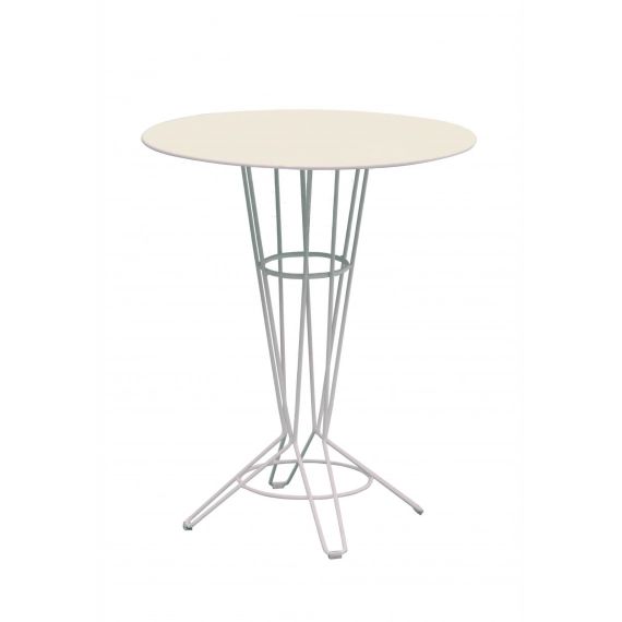 NOSTRUM – Table haute en acier beige D80