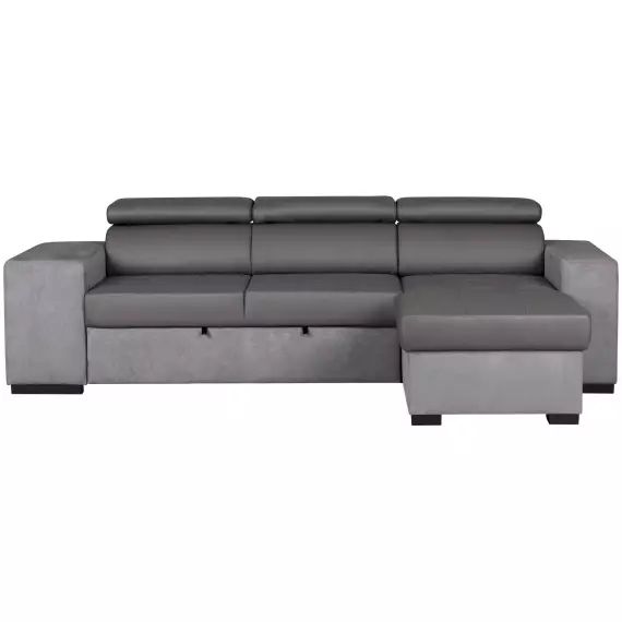 Canapé d&rsquo;angle convertible 4 places PHOENIX  coloris gris