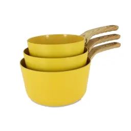 Set de 3 casseroles en aluminium jaune –  compatible induction
