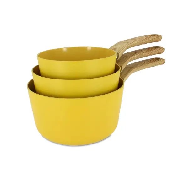 Set de 3 casseroles en aluminium jaune –  compatible induction
